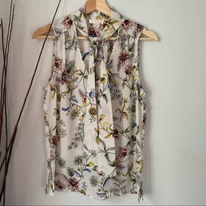 Finn & Grace Sleeveless Floral Front Tie Womens Size Small